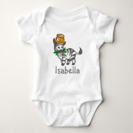 Cute Funny Wildlife Zebra Hat Blad Baby Namn T Shirt