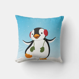 Cute Funny Winter Penguin Kudde