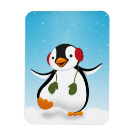 Cute Funny Winter Penguin Magnet