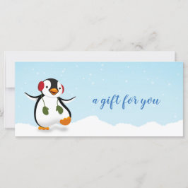 Cute Funny Winter Penguin-presentkort