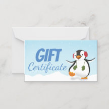 Cute Funny Winter Penguin-presentkort