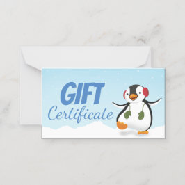 Cute Funny Winter Penguin-presentkort Placeringskort