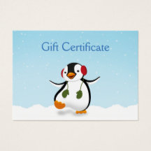 Cute Funny Winter Penguin-presentkort