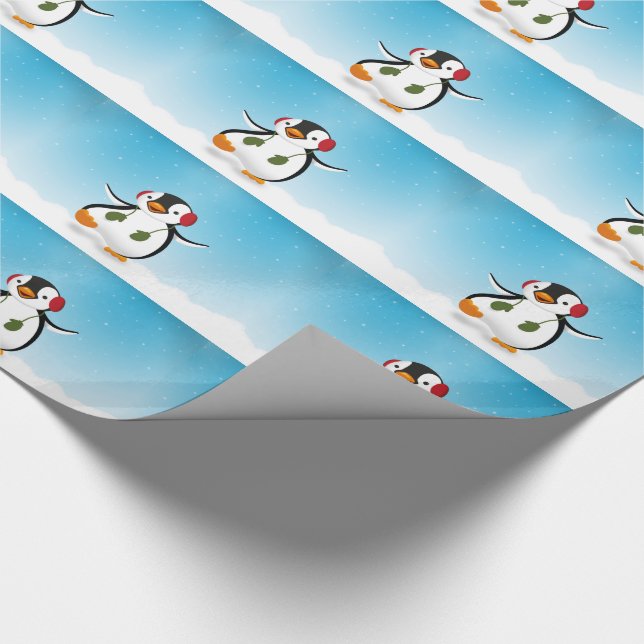Cute Funny Winter Penguin Presentpapper (Hörn)