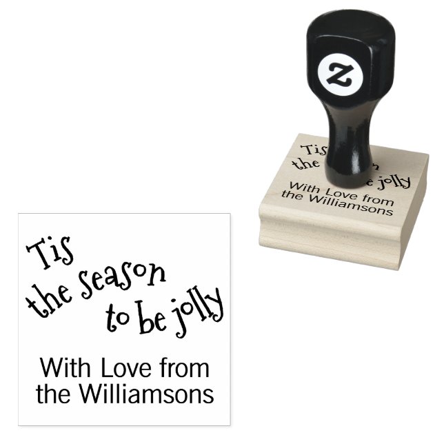 Cute Funny Winter Season Calligraphy Art Stämpel (Stämplad)