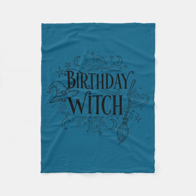 Cute Funny Witch Witchy Birthday Witches Happy Wom Fleecefilt (Framsidan)