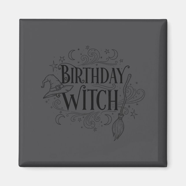 Cute Funny Witch Witchy Birthday Witches Happy Wom Magnet (Framsidan)