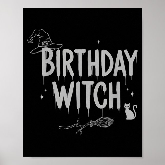 Cute Funny Witch Witchy Birthday Witches Happy Wom Poster (Framsidan)
