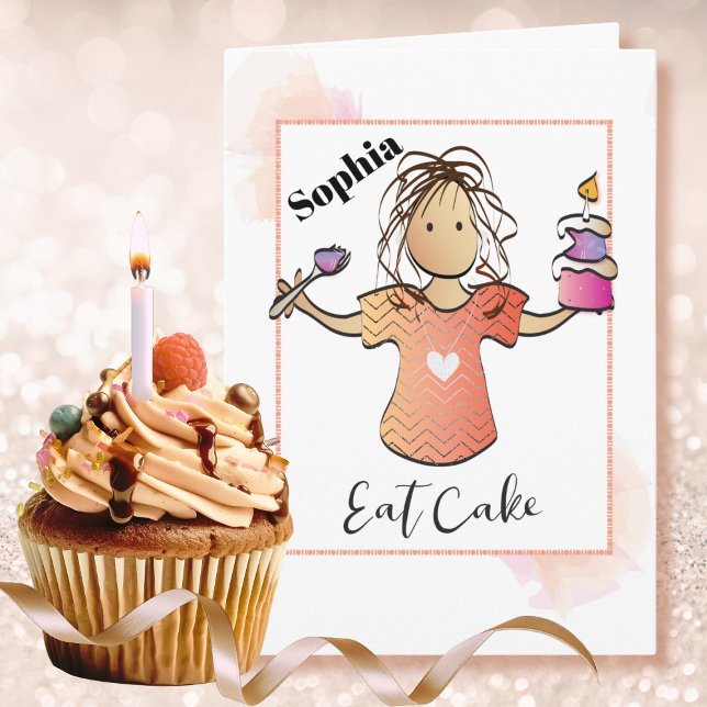 Cute Funny Woman Humous Sassy Birthday Kort (Skapare uppladdad)