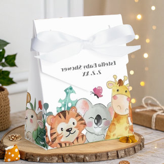Cute Funny Woodland animals Baby Shower Presentaskar