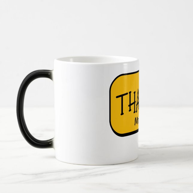 Cute Funny Yellow Thank You Mug Magisk Mugg (Vänster)