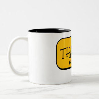 Cute Funny Yellow Thank You Mug Två-Tonad Mugg