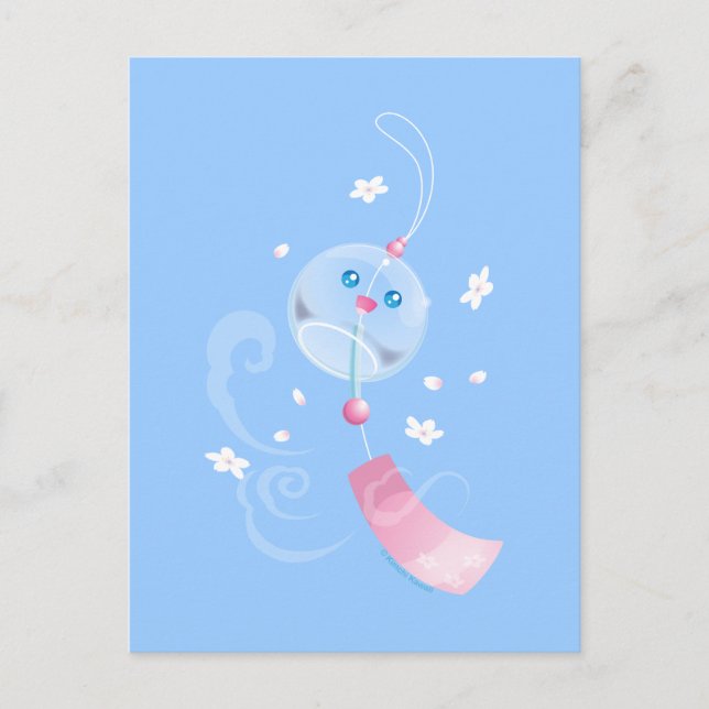 Cute Furin Vind Chime Vykort (Framsida)