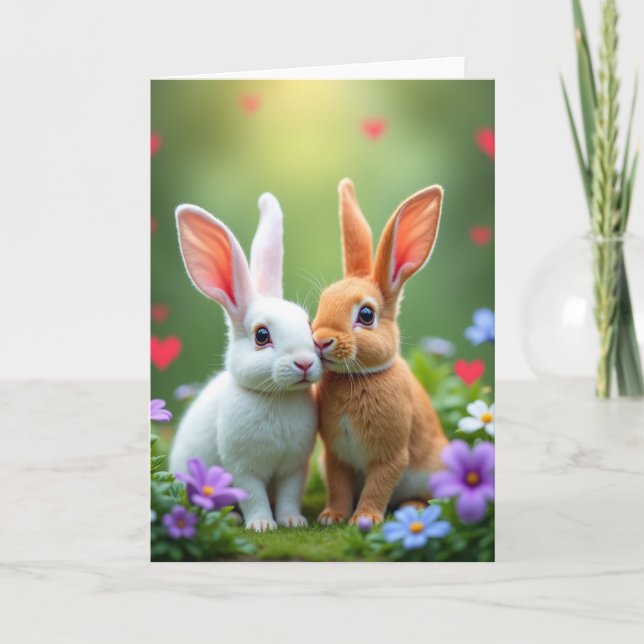 Cute Furry Friends Love Card Kort (Framsida)