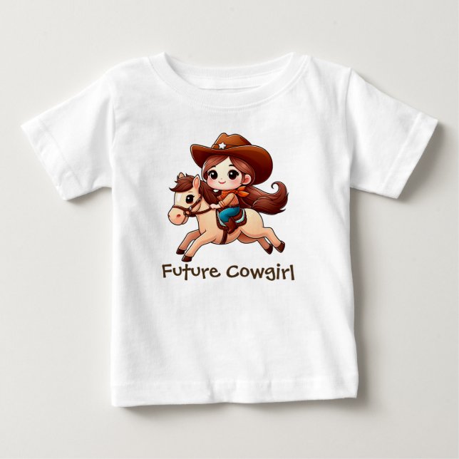 Cute Future Cowgirl T Shirt (Framsida)