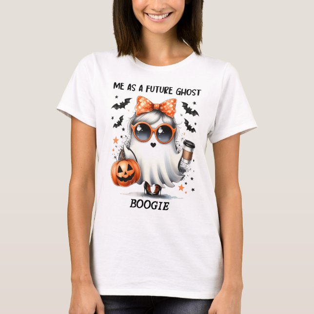Cute Future Ghost Halloween T-Shirt (Framsida)