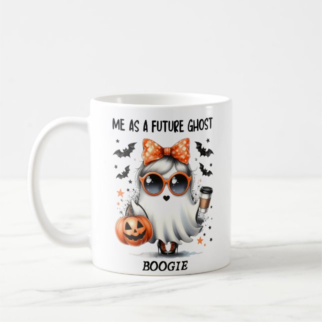 Cute Future Ghost Halloween T-Shirt Kaffemugg (Vänster)