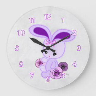 Cute Fuzzy Gothic Bunny Stor Klocka