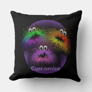 Cute Fuzzy Rainbow Critters Dekorativ kudde 2