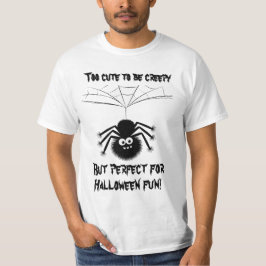 Cute Fuzzy Spider Hanging från Webbens Tecknad Des T Shirt