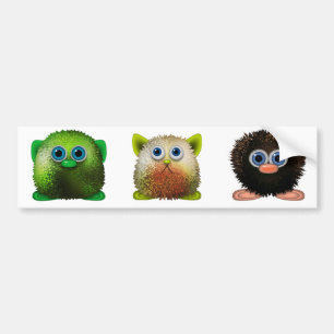 Cute Fuzzy Tecknade figurer Art för alla Bildekal