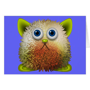 Cute Fuzzy Tecknade figurer Art för alla Hälsningskort