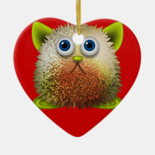 Cute Fuzzy Tecknade figurer Art för alla Julgransprydnad Keramik