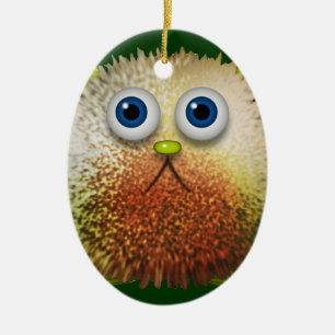 Cute Fuzzy Tecknade figurer Art för alla Julgransprydnad Keramik