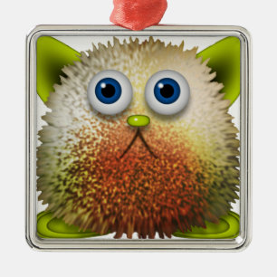 Cute Fuzzy Tecknade figurer Art för alla Julgransprydnad Metall