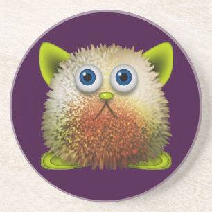 Cute Fuzzy Tecknade figurer Art för alla Underlägg Sandsten