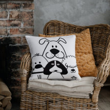 Cute Fyra svarta och vita Hund