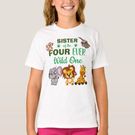 Cute Fyra Vilder Jungle Safari Animal Sister T Shirt