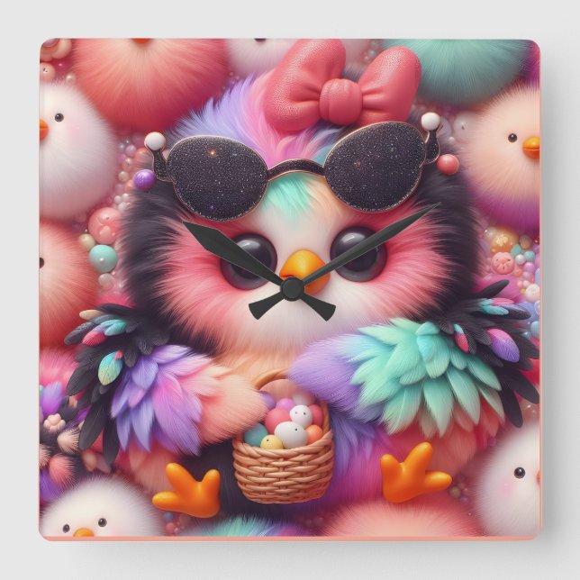 Cute Fyrkantig Klocka (Framsida)