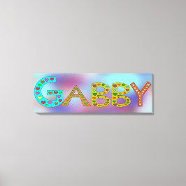 Cute GABBY Brev Girl Namn Abstrakt Background Canvastryck