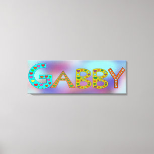 Cute GABBY Brev Girl Namn Abstrakt Background Canvastryck