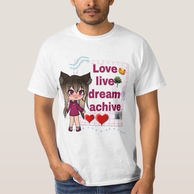 Cute Gacha Girl kärlek T Shirt (Framsida)