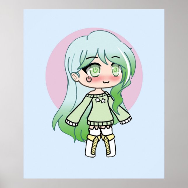 Cute Gacha Series Girl Riley Poster (Framsidan)