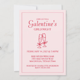 Cute Galentine's Day XOXO Pink Red  Julkort