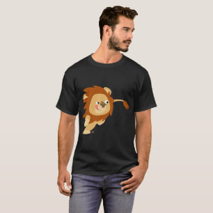 Cute Galloping Tecknad Lejon T-Shirt