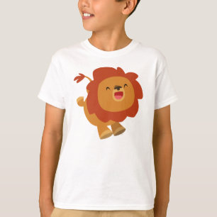Cute Gamboling Tecknad Lejon Children T-Shirt