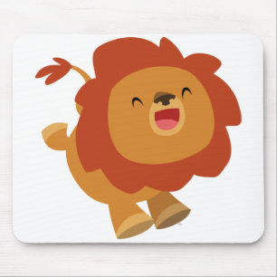 Cute Gamboling Tecknad Lejon Mousepad Musmatta