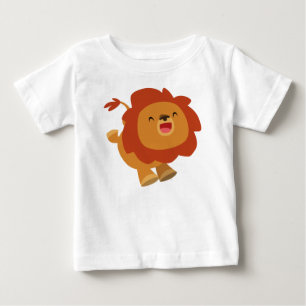 Cute Gamboling Tecknad Lejonare Baby T-Shirt