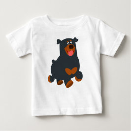 Cute Gamboling Tecknad Rottweiler Baby T-Shirt