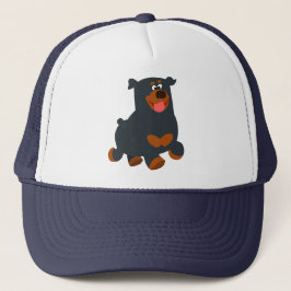 Cute Gamboling Tecknad Rottweiler Hat Keps