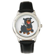 Cute Gamboling Tecknad Rottweiler Watch