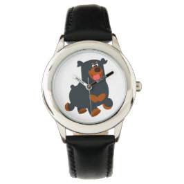 Cute Gamboling Tecknad Rottweiler Watch Armbandsur