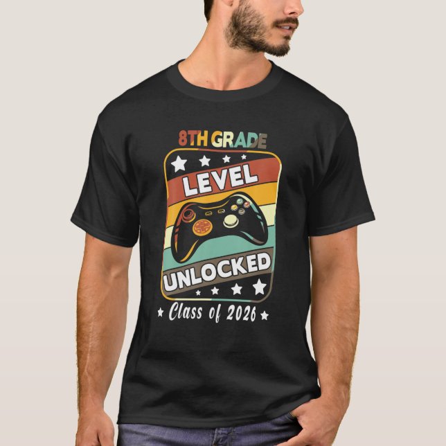 Cute Gamer 8:e Klass-klassen 2026:s första dag T Shirt (Framsida)