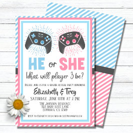 Cute Gamer Baby Gender Reveal Inbjudningar