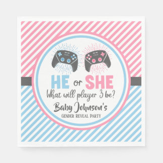 Cute Gamer Baby Gender Reveal Pappersservett