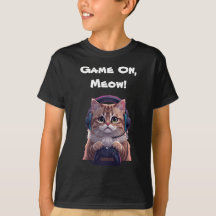 Cute Gamer Cat Kids T-Shirt – Funny Gaming Kitten
